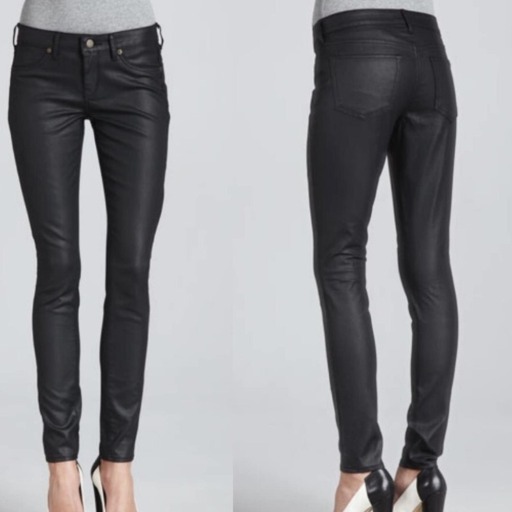 Rich & Skinny Black Slick Coated Legacy Jeans